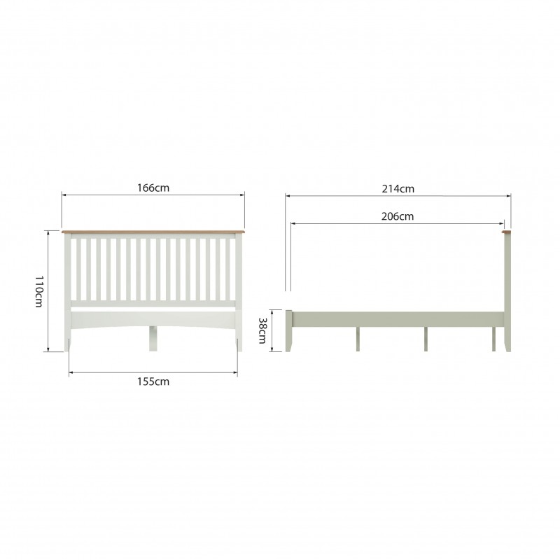 DC GA King-size Bed Frame Pure White/Light Oak